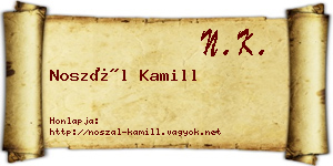 Noszál Kamill névjegykártya